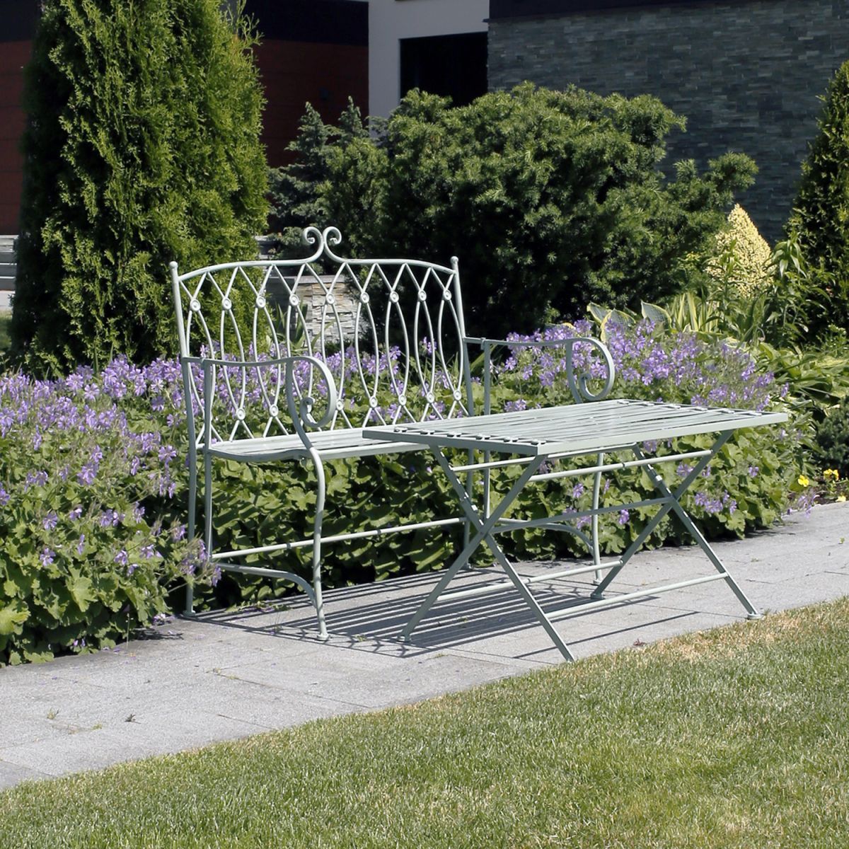Garden Table East Salisbury | size: Length: 100cm, Width: 50cm, Height: 49cm | color: Green | image: 6 | variant: 1004879