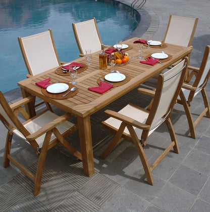 Garden Table East St Davids | size: Length: 220cm, Width: 100cm, Height: 75cm | color: Brown | image: 4 | variant: 1005617