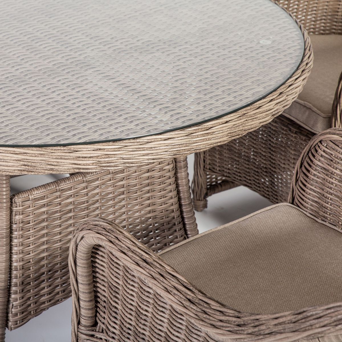 Garden Table East Tenby | size: Length: 110cm, Width: 110cm, Height: 73cm, Diameter: 110cm | color: Beige | image: 2 | variant: 1004892