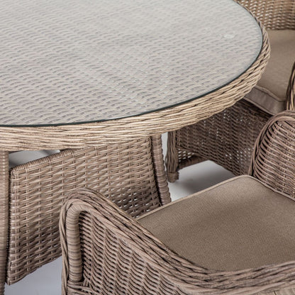 Garden Table East Tenby | size: Length: 110cm, Width: 110cm, Height: 73cm, Diameter: 110cm | color: Beige | image: 2 | variant: 1004892