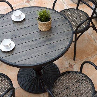 Garden Table East Wells | size: Length: 90cm, Width: 74cm, Height: 74cm, Diameter: 90cm | color: Gray | image: 5 | variant: 1005360
