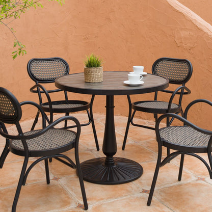 Garden Table East Wells | size: Length: 90cm, Width: 74cm, Height: 74cm, Diameter: 90cm | color: Gray | image: 6 | variant: 1005360
