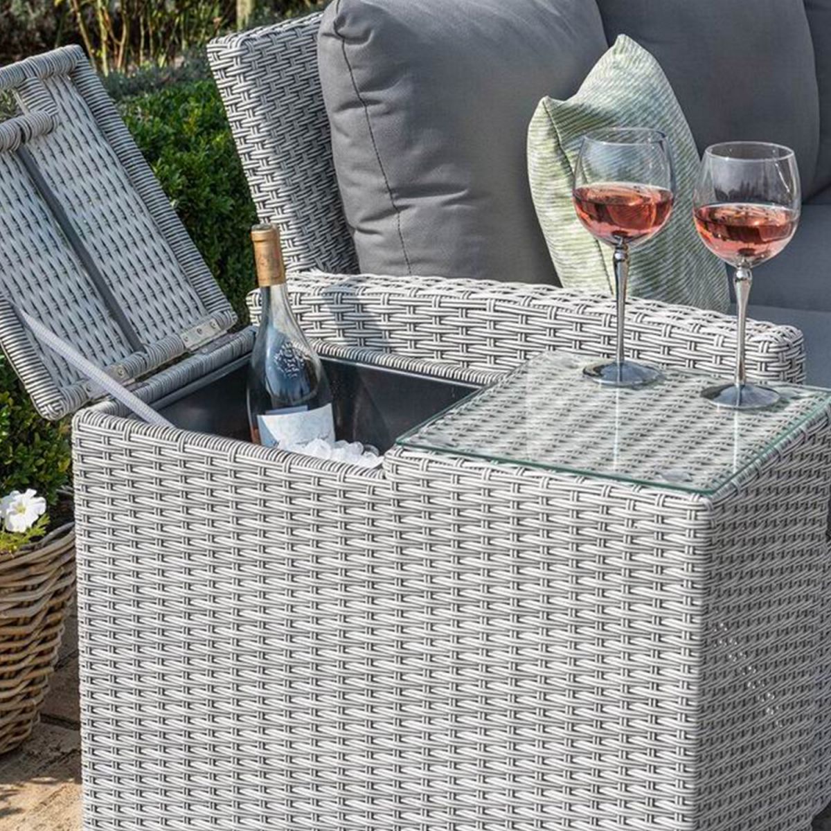 Garden Table Kirkwall | size: Length: 67cm, Width: 34cm, Height: 60cm | color: Gray | image: 3 | variant: 1005614