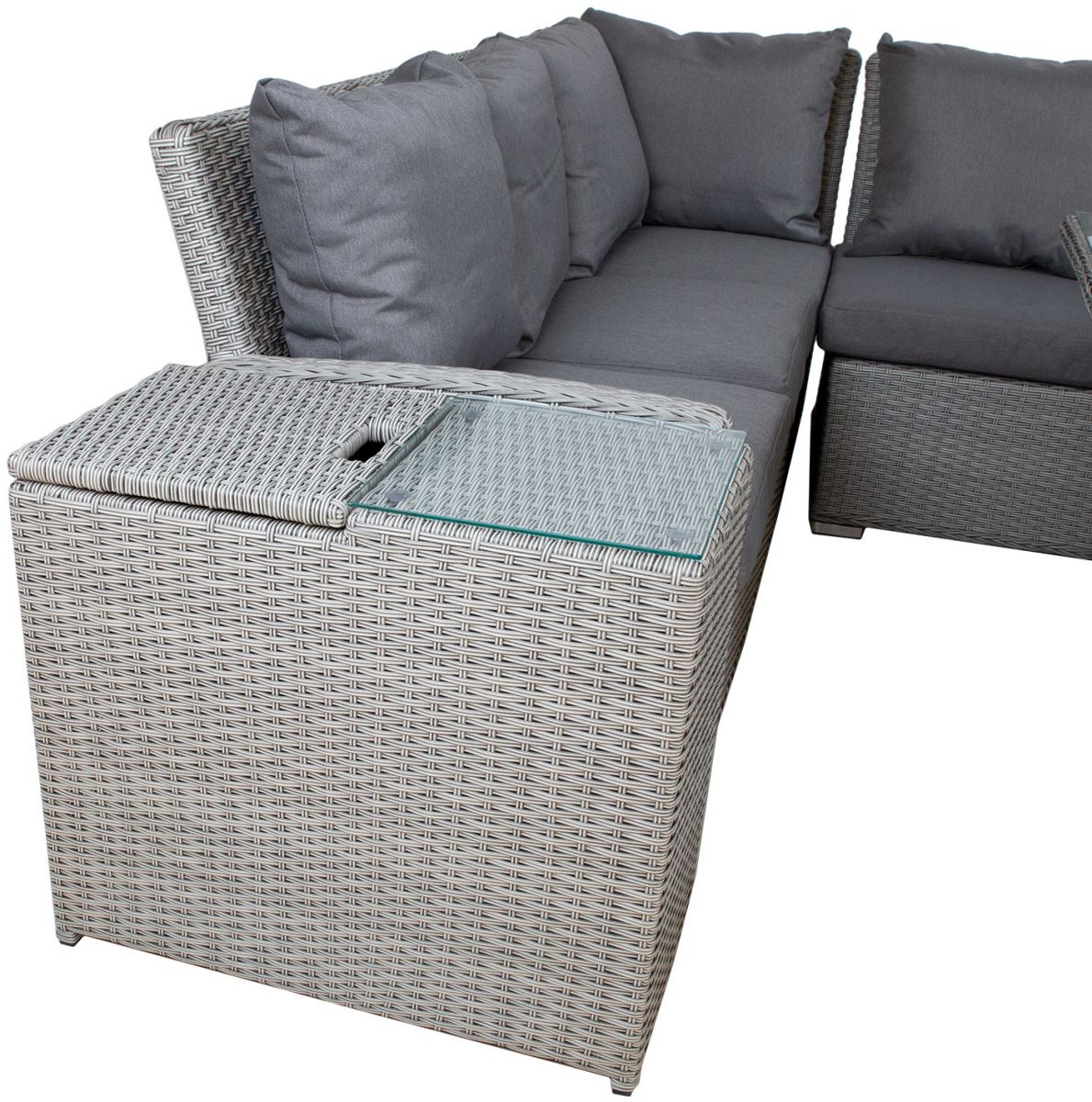 Garden Table Kirkwall | size: Length: 67cm, Width: 34cm, Height: 60cm | color: Gray | image: 5 | variant: 1005614