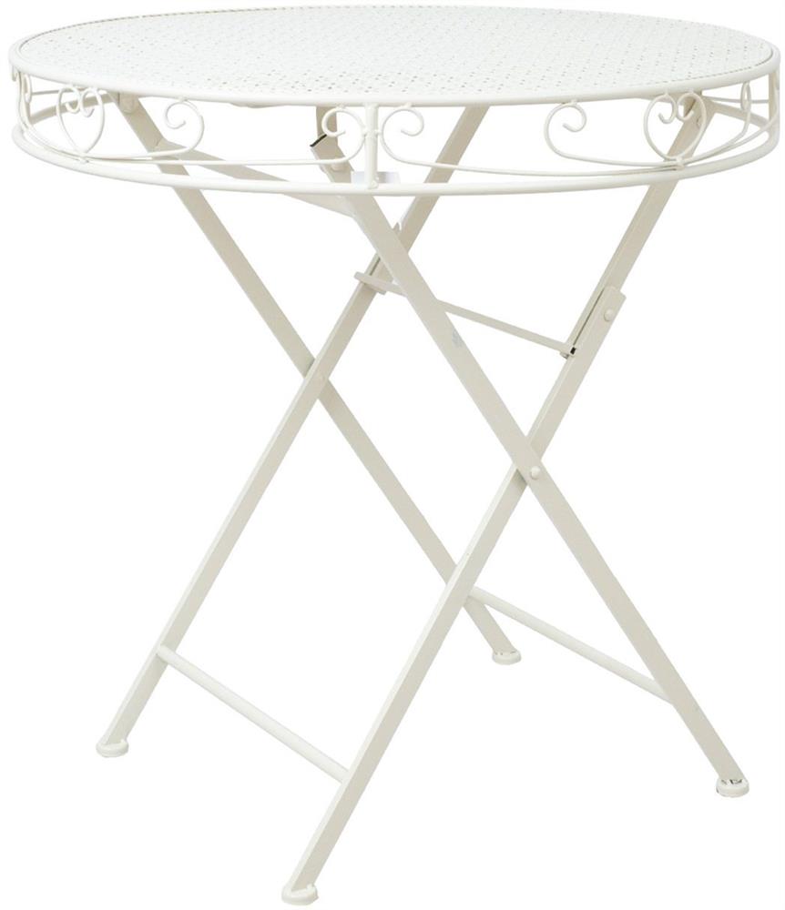 Garden Table Sandy | size: Height: 73cm, Diameter: 70cm | color: White | image: 1 | variant: 1017539
