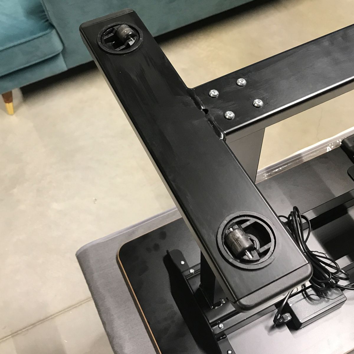 Height Adjustable Desk Bologna | size: Length: 40cm, Width: 70cm, Height: 103cm | color: Black / Black | image: 6 | variant: 1005919