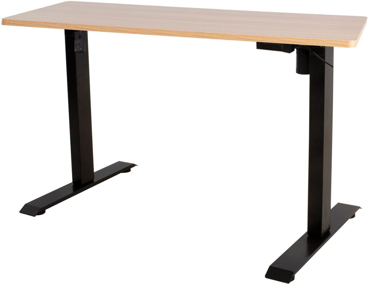 Height Adjustable Desk Bologna | size: Length: 70cm, Width: 140cm, Height: 121cm | color: Maple / Black | image: 0 | variant: 1001515