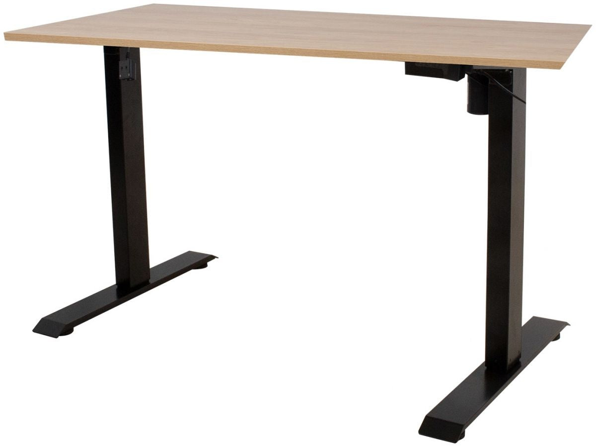 Height Adjustable Desk Bologna | size: Length: 70cm, Width: 140cm, Height: 121cm | color: Nut tree / Black | image: 0 | variant: 1001514