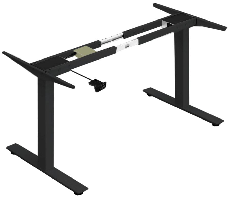 Height Adjustable Desk East Canterbury | size: Length: 70cm, Width: 140cm, Height: 129.1cm | color: White / Black | image: 3 | variant: 1004661