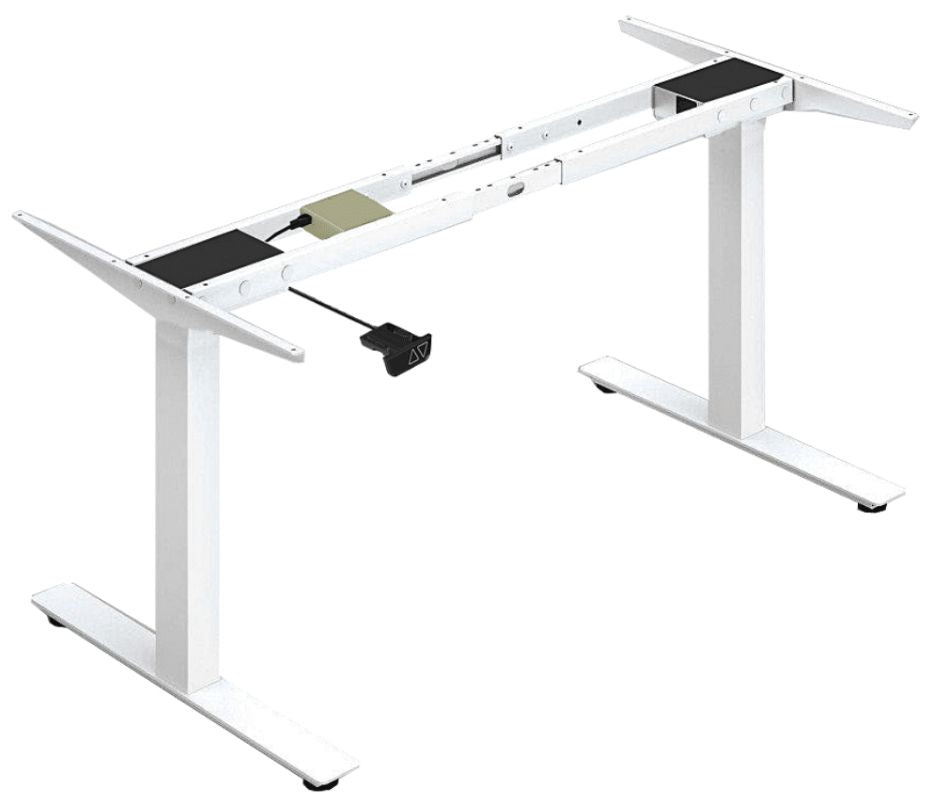 Height Adjustable Desk East Canterbury | size: Length: 70cm, Width: 140cm, Height: 129.1cm | color: White / White | image: 3 | variant: 1004658
