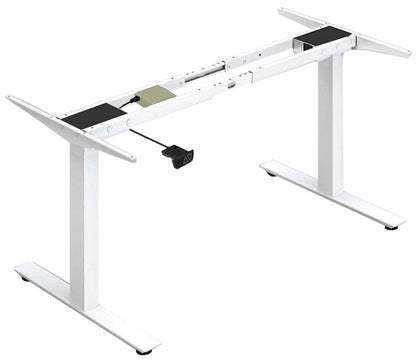 Height Adjustable Desk East Canterbury | size: Length: 70cm, Width: 140cm, Height: 129.1cm | color: White / White | image: 3 | variant: 1004658