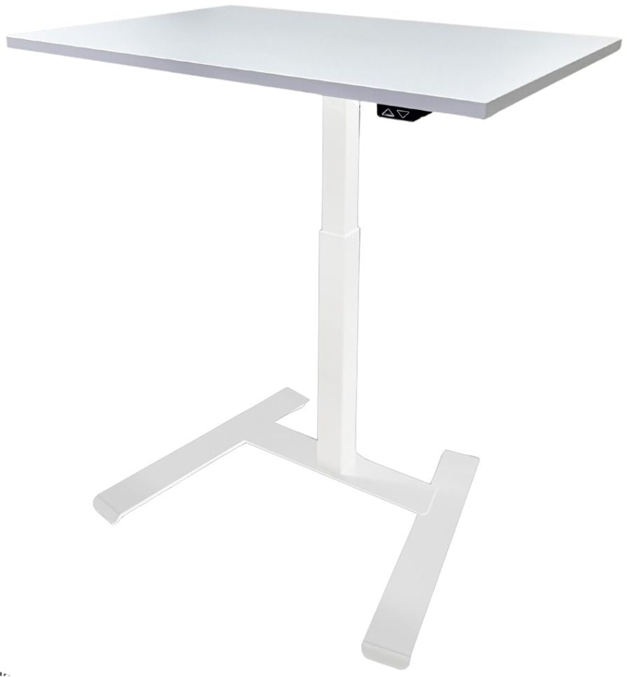 Height Adjustable Desk East Chester | size: Length: 70cm, Width: 100cm, Height: 119cm | color: White / White | image: 1 | variant: 1004735