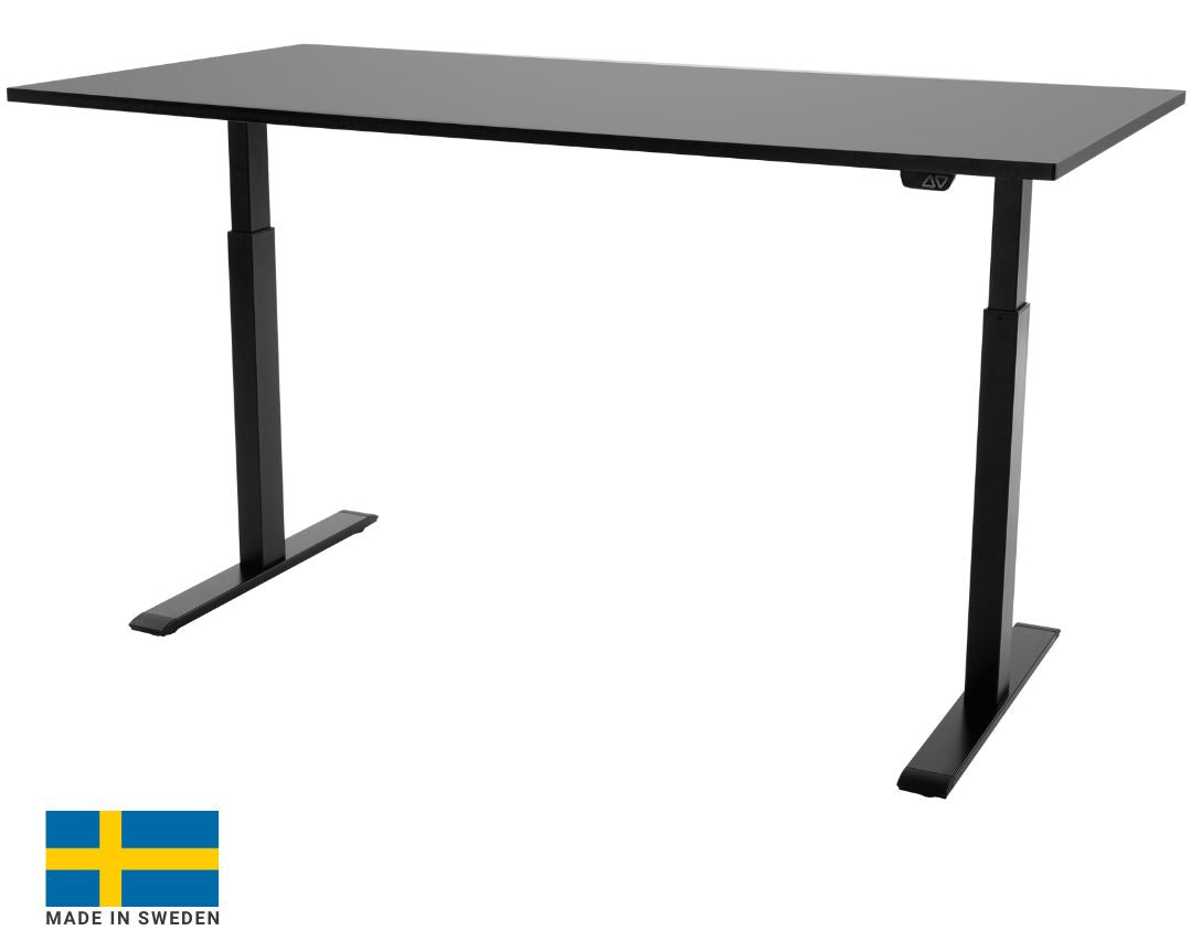 Height Adjustable Desk East Stratford | size: Length: 70cm, Width: 120cm, Height: 117.5cm | color: Black / Black | image: 0 | variant: 1004711