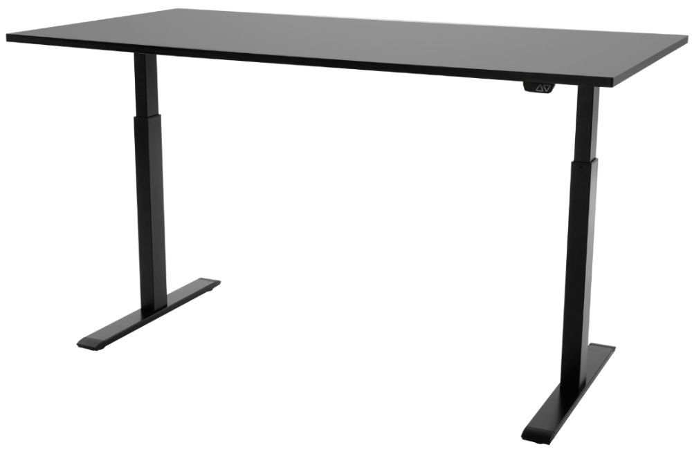 Height Adjustable Desk East Stratford | size: Length: 70cm, Width: 120cm, Height: 117.5cm | color: Black / Black | image: 1 | variant: 1004711