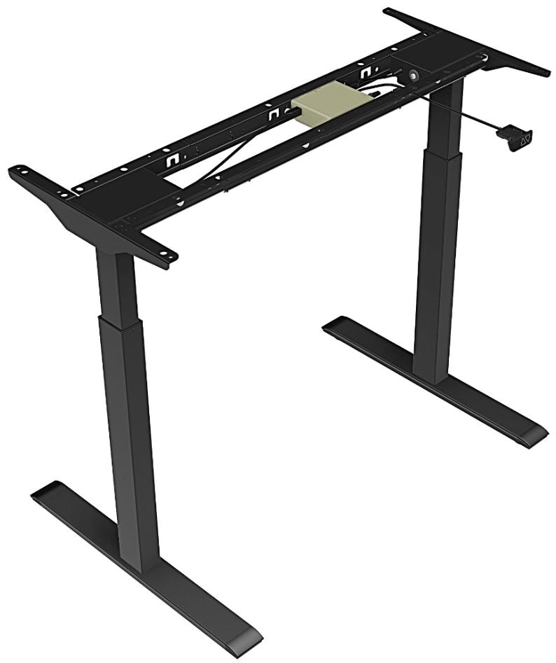 Height Adjustable Desk East Stratford | size: Length: 70cm, Width: 120cm, Height: 117.5cm | color: Gray / Black | image: 3 | variant: 1004710