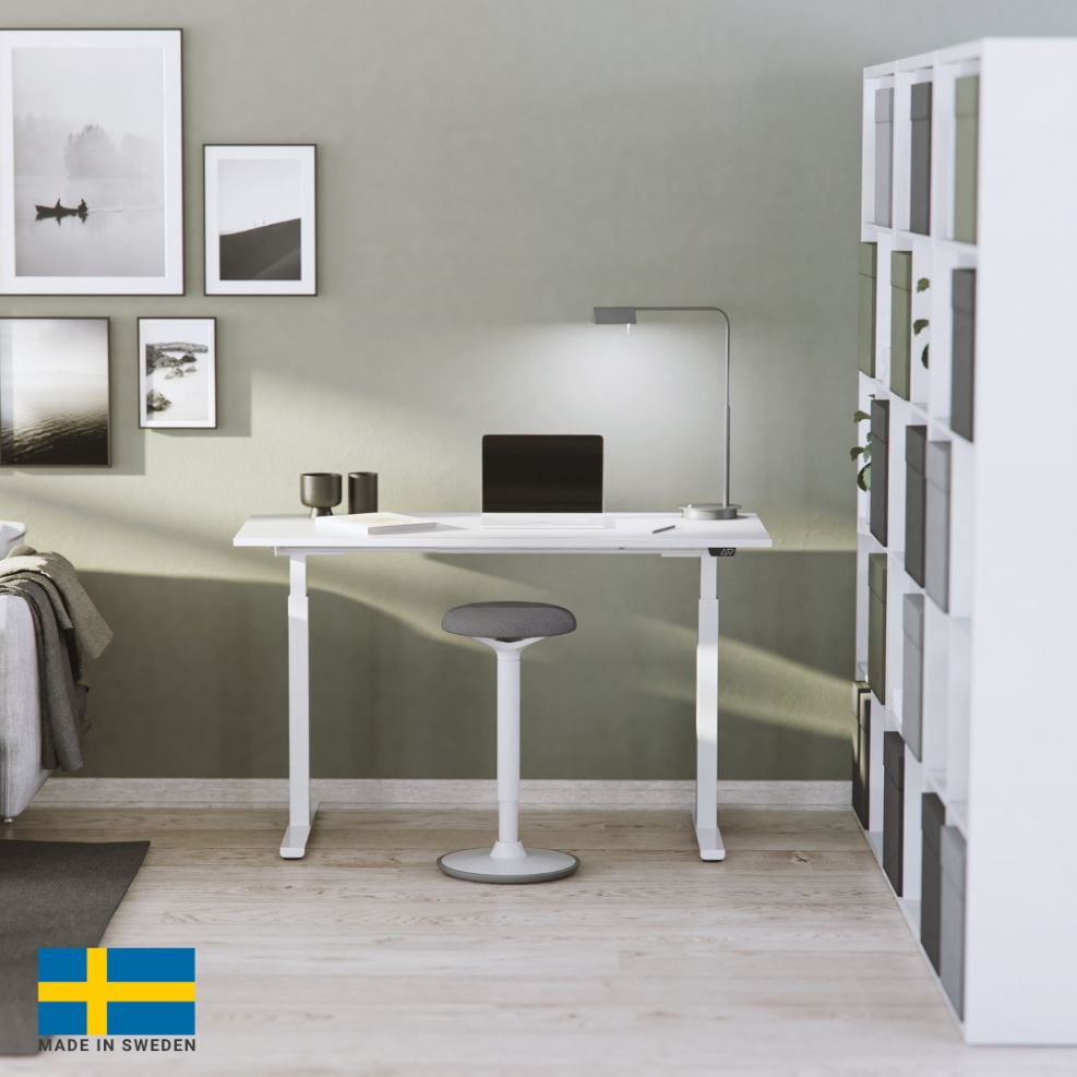 Height Adjustable Desk East Stratford | size: Length: 70cm, Width: 120cm, Height: 117.5cm | color: Gray / Black | image: 4 | variant: 1004710