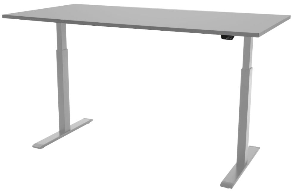 Height Adjustable Desk East Stratford | size: Length: 70cm, Width: 120cm, Height: 117.5cm | color: Gray / Gray | image: 1 | variant: 1004714