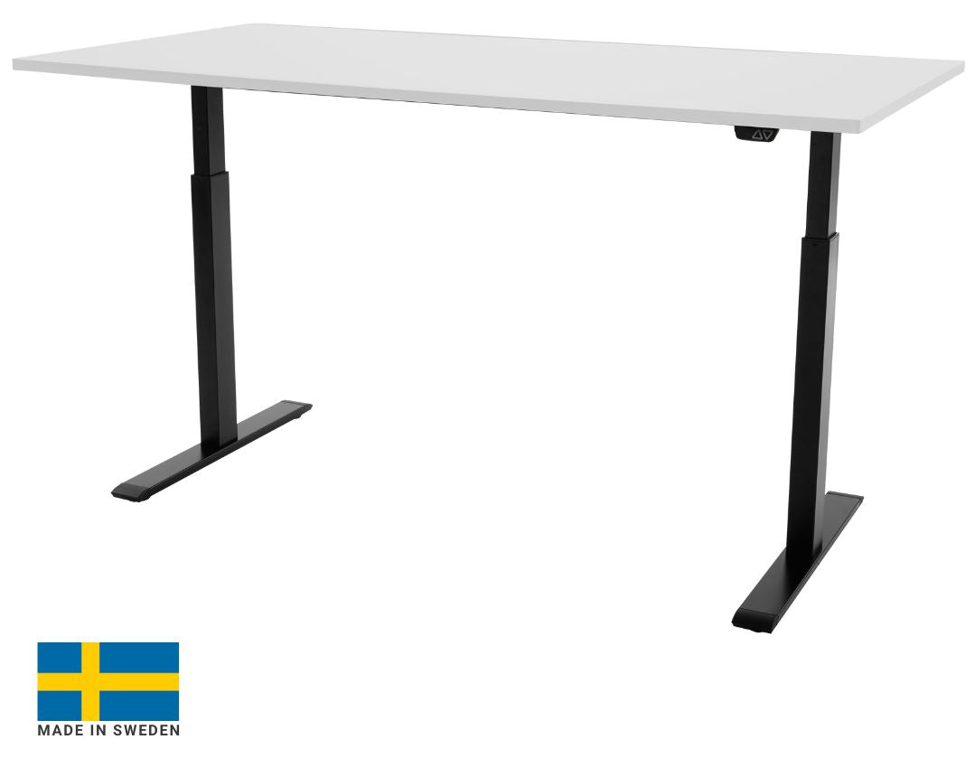 Height Adjustable Desk East Stratford | size: Length: 70cm, Width: 120cm, Height: 117.5cm | color: White / Black | image: 0 | variant: 1004709