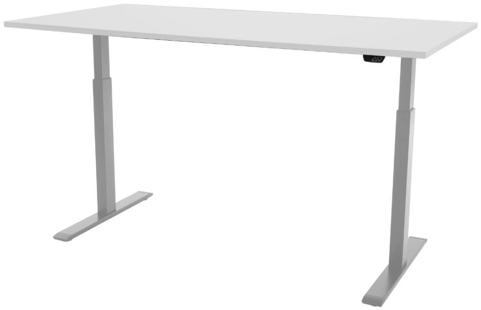 Height Adjustable Desk East Stratford | size: Length: 70cm, Width: 120cm, Height: 117.5cm | color: White / Gray | image: 1 | variant: 1004713