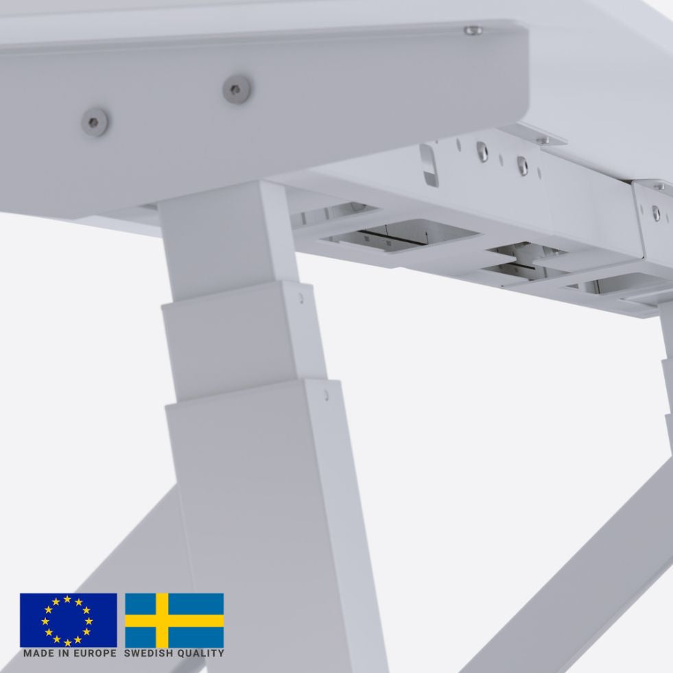 Height Adjustable Desk East Windsor | size: Length: 70cm, Width: 140cm, Height: 114.6cm | color: Black / Black | image: 3 | variant: 1004688