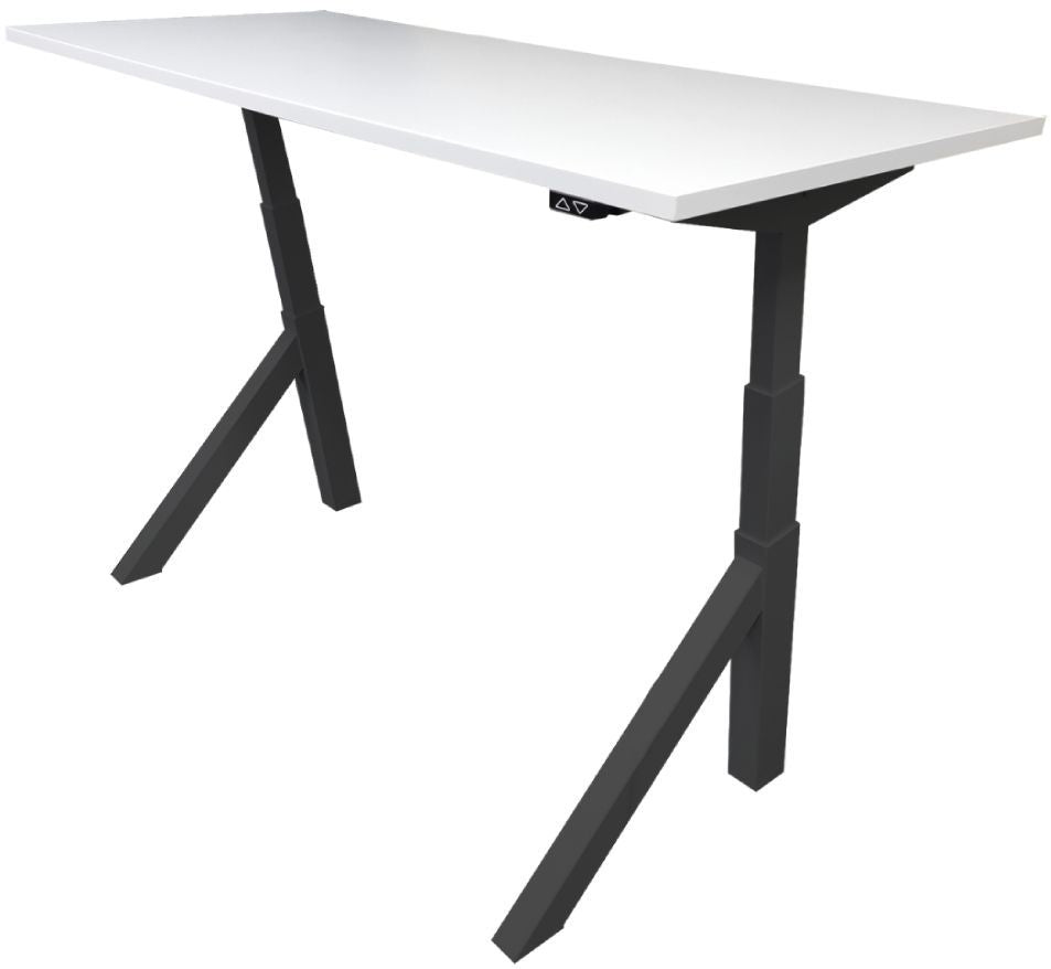 Height Adjustable Desk East Windsor | size: Length: 70cm, Width: 140cm, Height: 114.6cm | color: White / Black | image: 1 | variant: 1004687