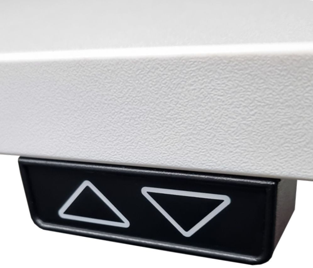 Height Adjustable Desk East Windsor | size: Length: 70cm, Width: 140cm, Height: 114.6cm | color: White / Black | image: 2 | variant: 1004687