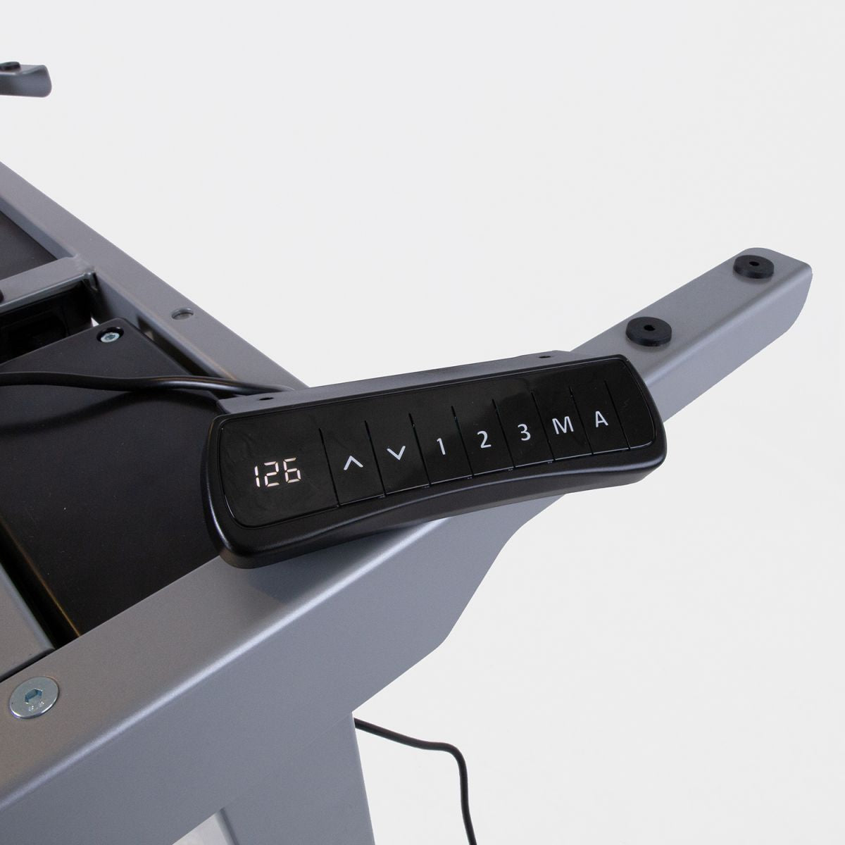 Height Adjustable Desk Ergo 2 1 | size: Length: 80cm, Width: 140cm, Height: 121cm | color: Black / Gray | image: 1 | variant: 1006214