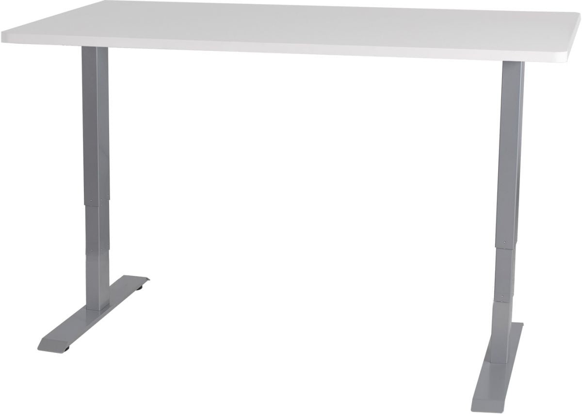 Height Adjustable Desk Ergo 2 | size: Length: 70cm, Width: 140cm, Height: 125cm | color: White / Gray | image: 0 | variant: 1006210