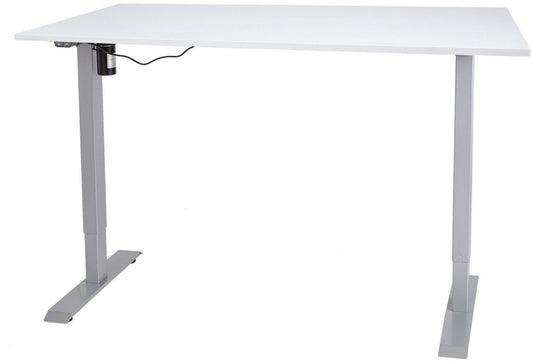 Height Adjustable Desk Ergo 3 | size: Length: 80cm, Width: 140cm, Height: 121cm | color: White / Gray | image: 0 | variant: 1006255