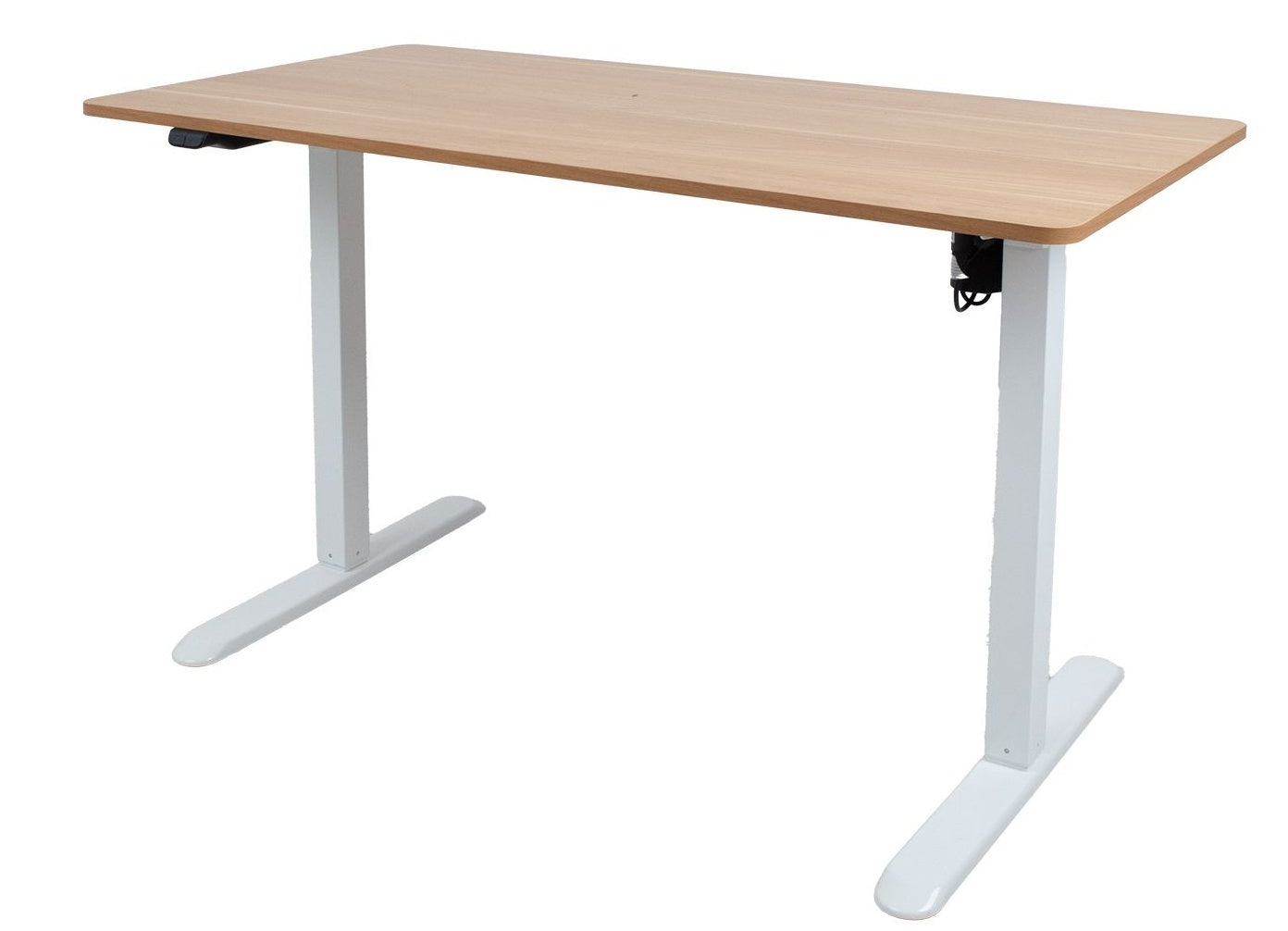 Height Adjustable Desk Ergo Light | size: Length: 60cm, Width: 120cm, Height: 118cm | color: Maple / White | image: 0 | variant: 1006219