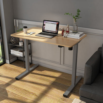 Height Adjustable Desk Ergo Optimal 1 | size: Length: 60cm, Width: 120cm, Height: 116cm | color: Oak / Gray | image: 2 | variant: 1006241