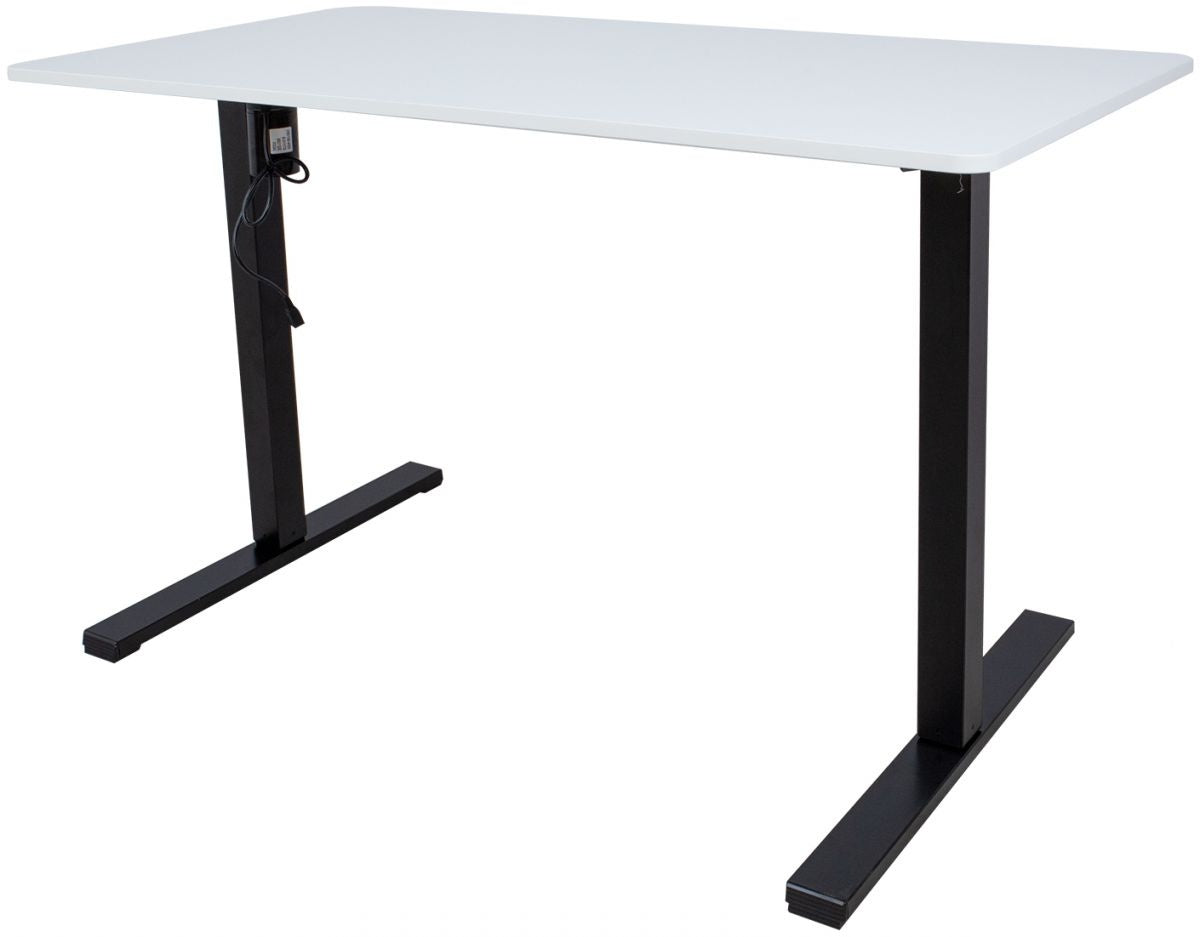 Height Adjustable Desk Ergo Optimal | size: Length: 60cm, Width: 120cm, Height: 116cm | color: White / Black | image: 0 | variant: 1006239