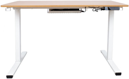Height Adjustable Desk Ergo | size: Length: 60cm, Width: 120cm, Height: 121cm | color: Oak / White | image: 1 | variant: 1006246