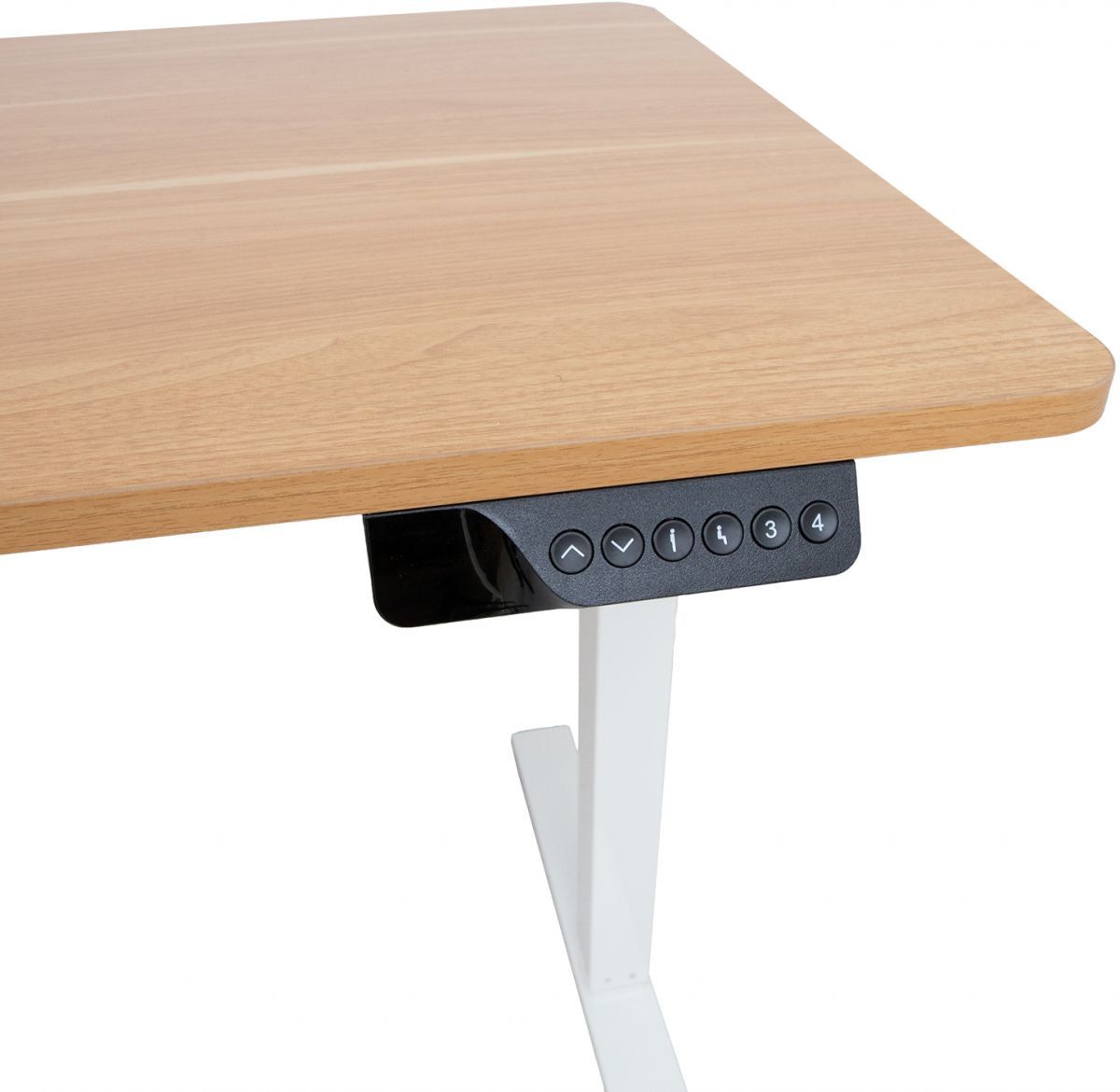 Height Adjustable Desk Ergo | size: Length: 60cm, Width: 120cm, Height: 121cm | color: Oak / White | image: 2 | variant: 1006246