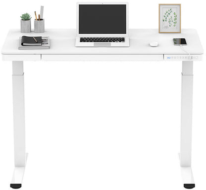Height Adjustable Desk Ergo | size: Length: 60cm, Width: 120cm, Height: 121cm | color: White / White | image: 4 | variant: 1006245