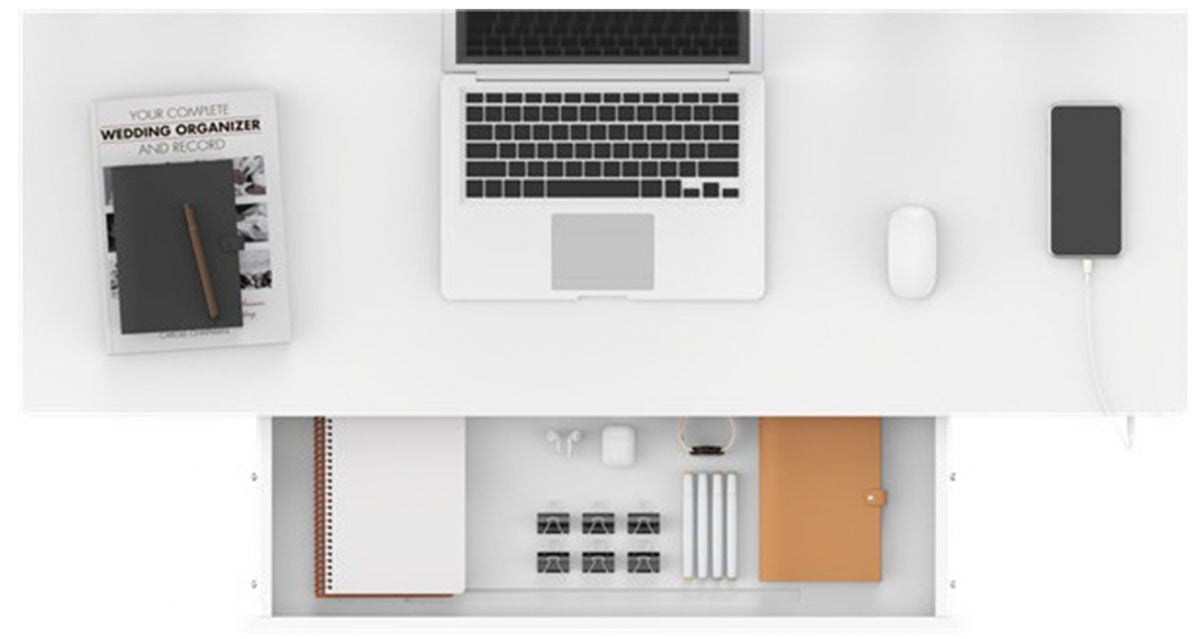 Height Adjustable Desk Ergo | size: Length: 60cm, Width: 120cm, Height: 121cm | color: White / White | image: 7 | variant: 1006245