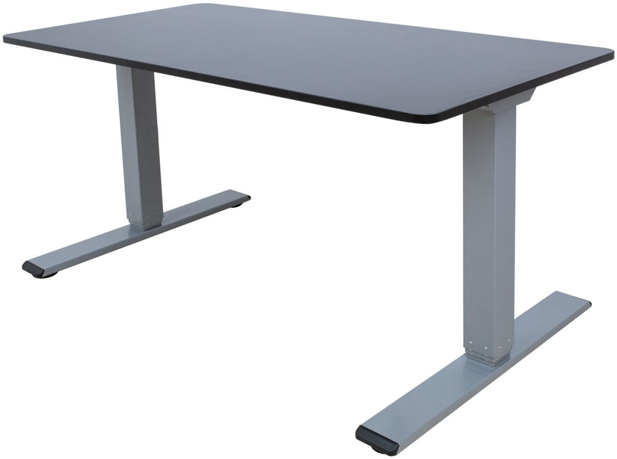 Height Adjustable Desk Genoa | size: Length: 80cm, Width: 140cm, Height: 127cm | color: Black / Gray | image: 0 | variant: 1001493