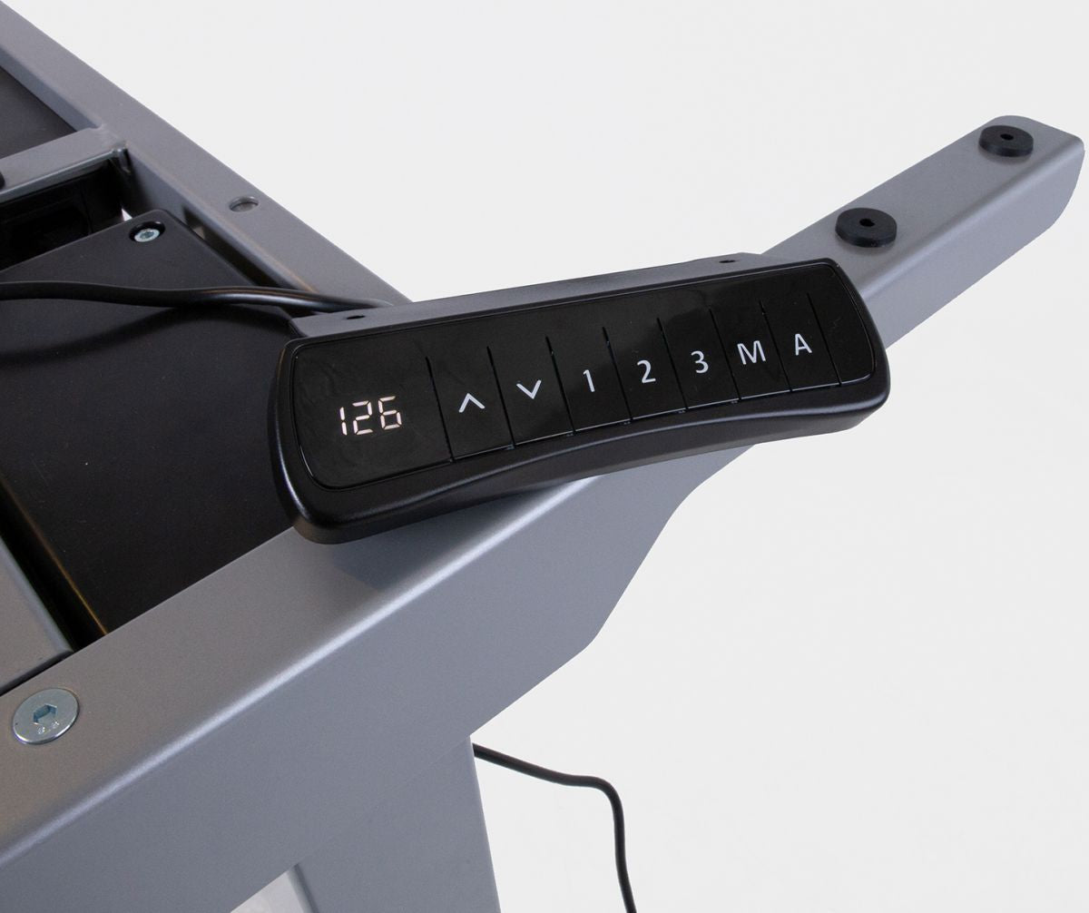 Height Adjustable Desk Genoa | size: Length: 80cm, Width: 140cm, Height: 127cm | color: Black / Gray | image: 1 | variant: 1001493