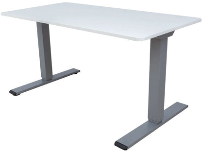 Height Adjustable Desk Genoa | size: Length: 80cm, Width: 140cm, Height: 127cm | color: White / Gray | image: 0 | variant: 1001494