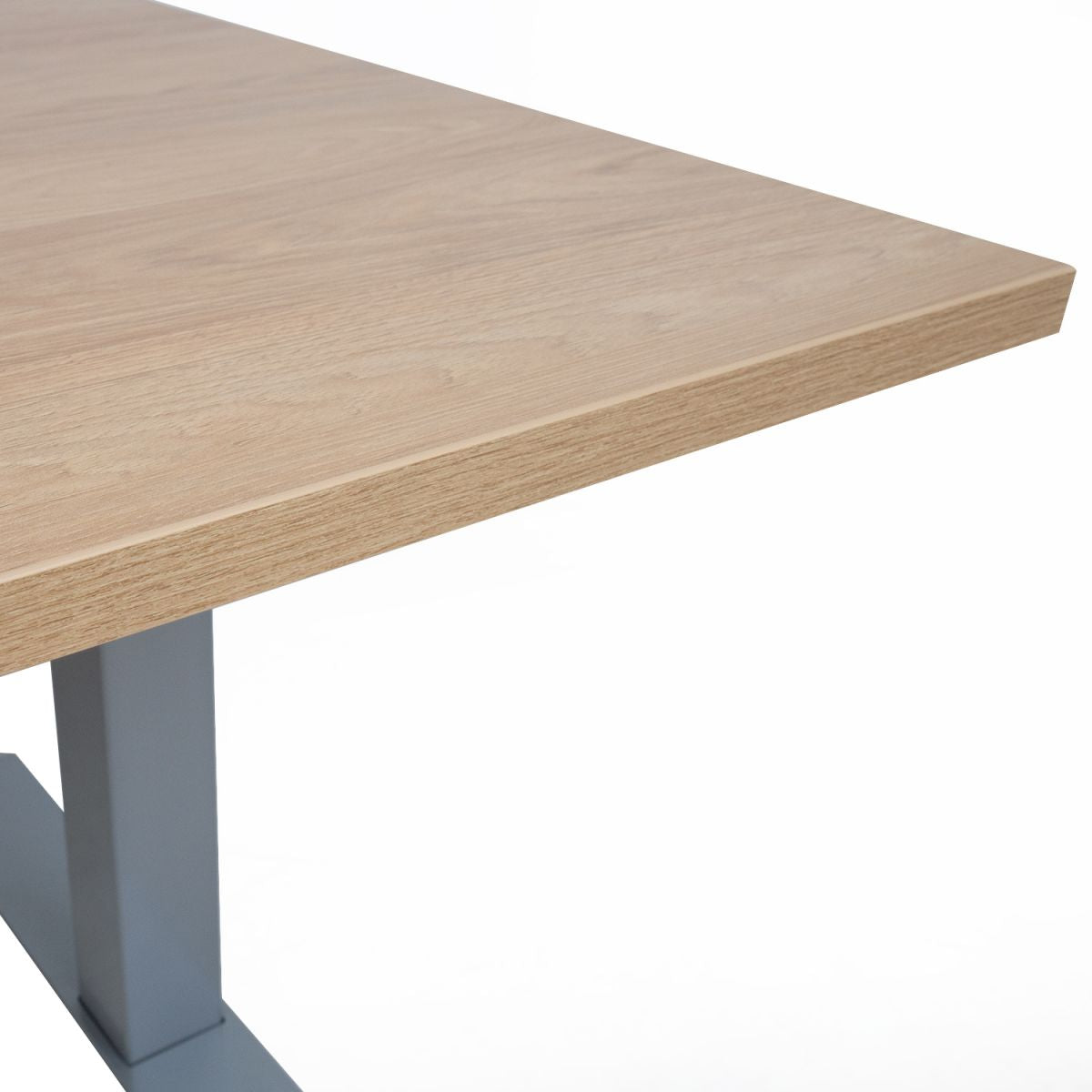 Height Adjustable Desk Penarth | size: Length: 70cm, Width: 140cm, Height: 125cm | color: Hickory / Gray | image: 2 | variant: 1001473