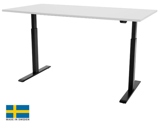 Height Adjustable Desk Scandic 10 | size: Length: 70cm, Width: 160cm, Height: 117.5cm | color: White / Black | image: 0 | variant: 1006344