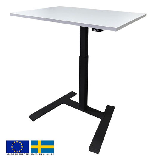 Height Adjustable Desk Solo 1 | size: Length: 70cm, Width: 100cm, Height: 119cm | color: White / Black | image: 0 | variant: 1006353