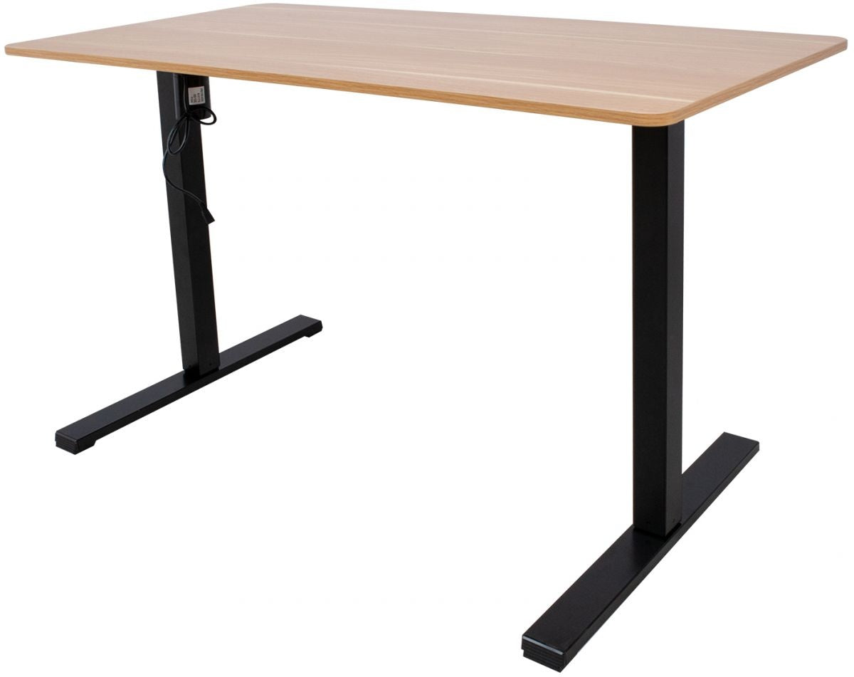 Height Adjustable Desk Verona | size: Length: 60cm, Width: 120cm, Height: 116cm | color: Oak / Black | image: 0 | variant: 1001500