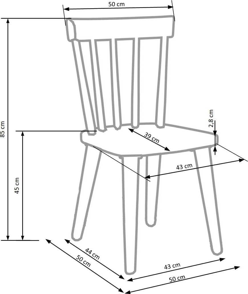 Kitchen Chair Barkley | size: Width: 50cm, Height: 85cm, Depth: 50cm | color: White | image: 4 | variant: 1011452