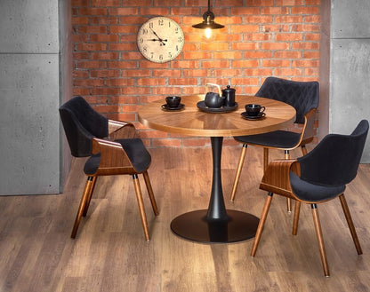 Kitchen Chair Brussels | size: Width: 56cm, Height: 77cm, Depth: 55cm | color: Black | image: 7 | variant: 1002305