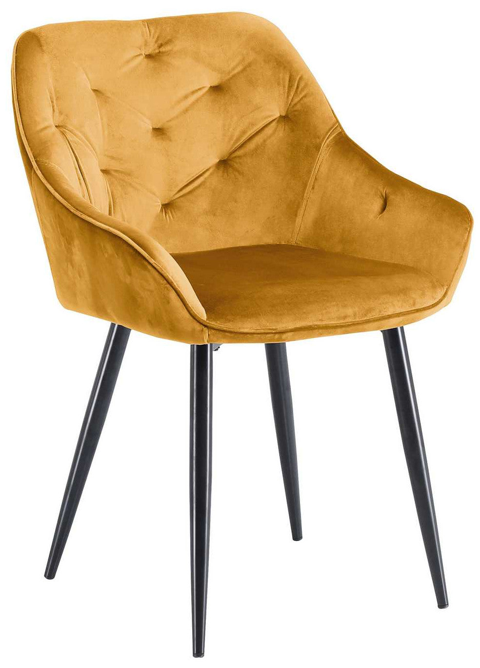 Kitchen Chair Casablanca | size: Width: 56cm, Height: 81cm, Depth: 65cm | color: Yellow | image: 1 | variant: 1002444
