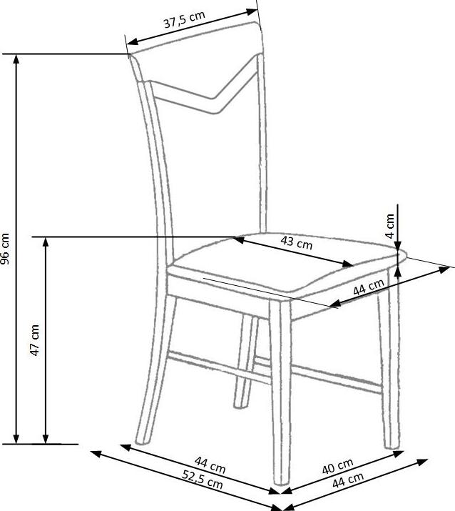 Kitchen Chair Citrone | size: Width: 44cm, Height: 96cm, Depth: 53cm | color: Gray | image: 4 | variant: 1002992
