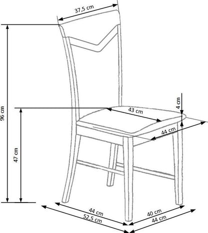 Kitchen Chair Citrone | size: Width: 44cm, Height: 96cm, Depth: 53cm | color: Gray | image: 4 | variant: 1002992