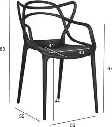 Kitchen Chair Crawley | size: Width: 55cm, Height: 83cm, Depth: 55cm | color: Black | image: 3 | variant: 1000796