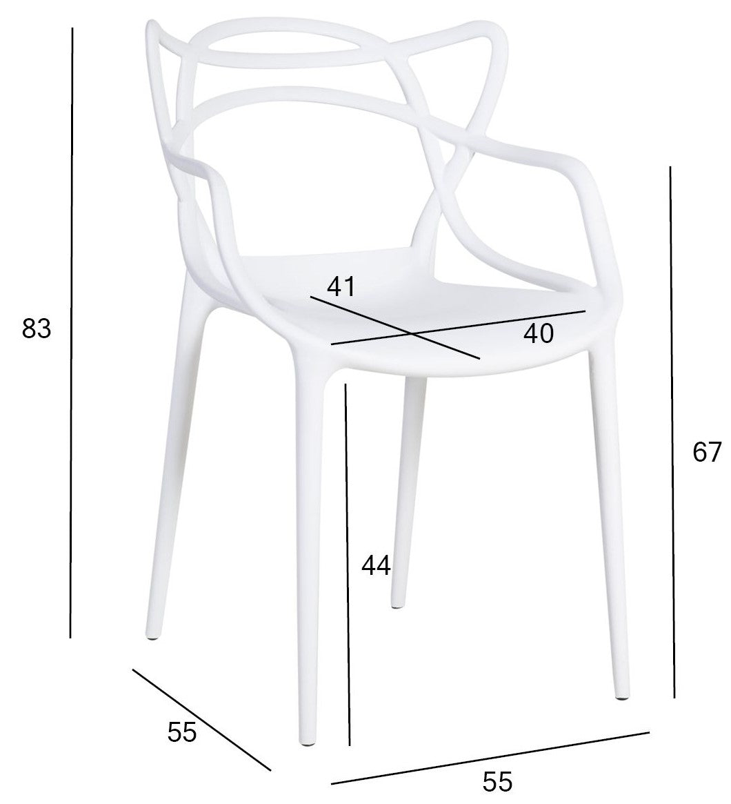 Kitchen Chair Crawley | size: Width: 55cm, Height: 83cm, Depth: 55cm | color: White | image: 2 | variant: 1000797